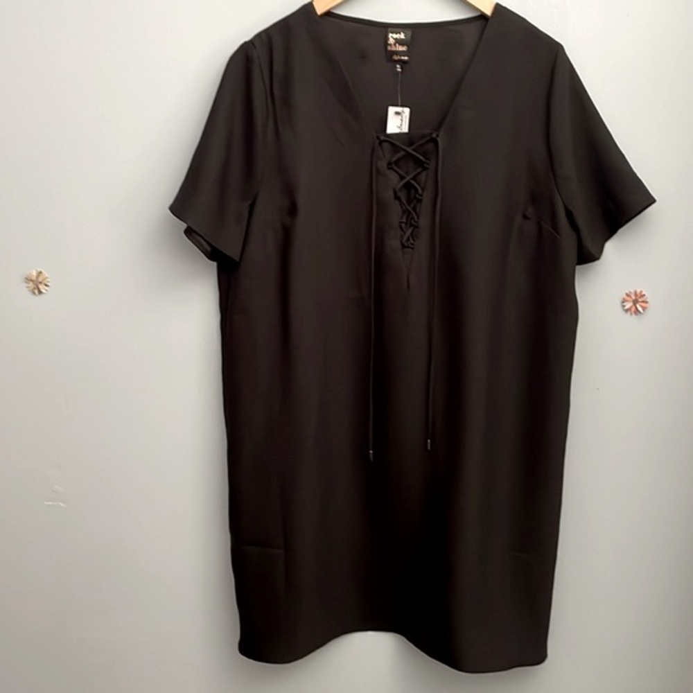 Rock & Shine Reitmans Short Sleeve Satin Shift Dress Sizes XL/XXL - Picture 2 of 12